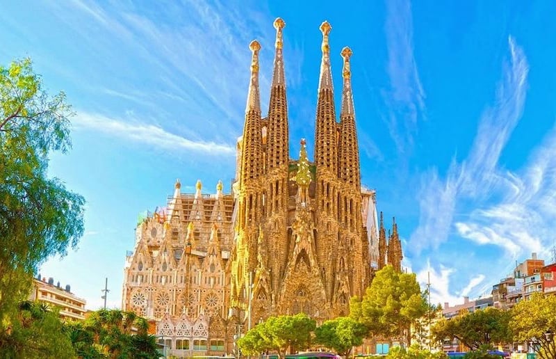 Fachada da Sagrada Família de Barcelona