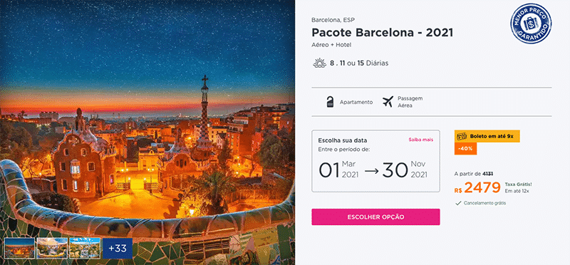 Pacote Hurb para Barcelona