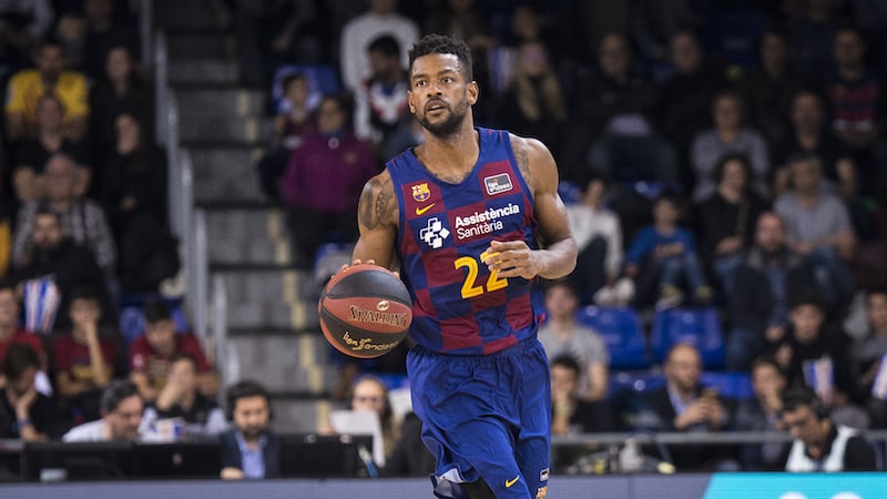 Jogador de basquete em Barcelona