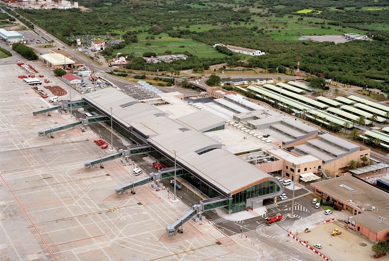 Vista aérea do Aeroporto de Menorca